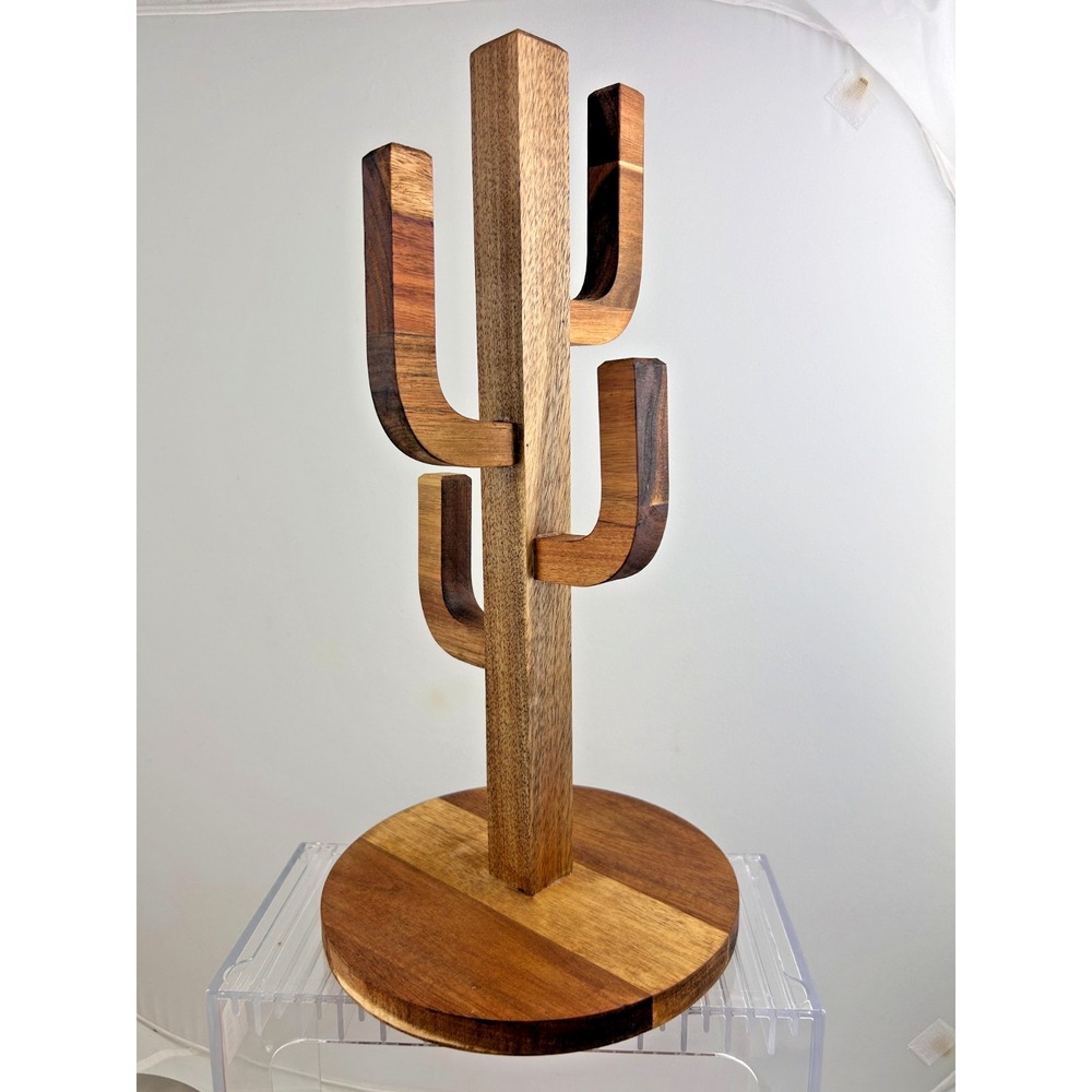 Cactus Wooden Mug Rack Holder Arms 16x8 Solid Hardwoods Urban Outfitters